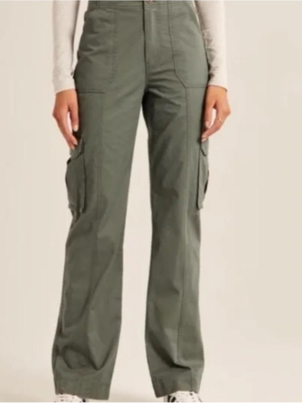 Abercrombie & Fitch Olive Green Wide-Leg Cargo Pants